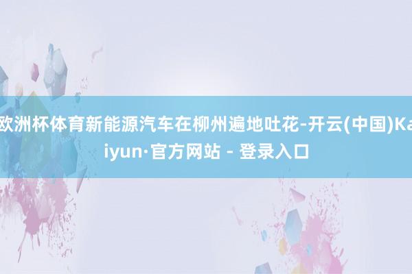 欧洲杯体育新能源汽车在柳州遍地吐花-开云(中国)Kaiyun·官方网站 - 登录入口