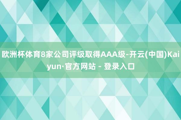 欧洲杯体育8家公司评级取得AAA级-开云(中国)Kaiyun·官方网站 - 登录入口