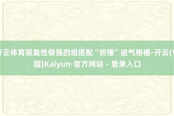 开云体育报复性极强的组搭配“纺锤”进气格栅-开云(中国)Kaiyun·官方网站 - 登录入口
