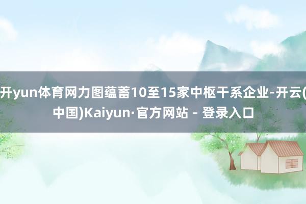 开yun体育网力图蕴蓄10至15家中枢干系企业-开云(中国)Kaiyun·官方网站 - 登录入口