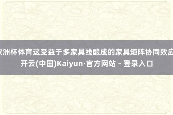 欧洲杯体育这受益于多家具线酿成的家具矩阵协同效应-开云(中国)Kaiyun·官方网站 - 登录入口