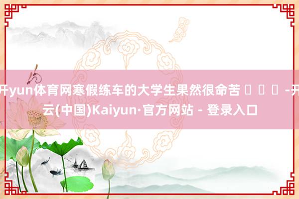 开yun体育网寒假练车的大学生果然很命苦 ​​​-开云(中国)Kaiyun·官方网站 - 登录入口