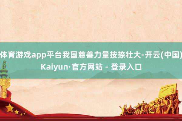 体育游戏app平台我国慈善力量按捺壮大-开云(中国)Kaiyun·官方网站 - 登录入口