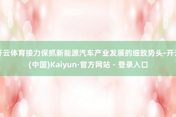 开云体育接力保抓新能源汽车产业发展的细致势头-开云(中国)Kaiyun·官方网站 - 登录入口
