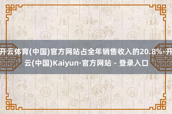 开云体育(中国)官方网站占全年销售收入的20.8%-开云(中国)Kaiyun·官方网站 - 登录入口