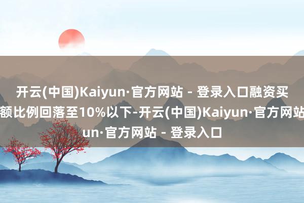 开云(中国)Kaiyun·官方网站 - 登录入口融资买入额占成交额比例回落至10%以下-开云(中国)Kaiyun·官方网站 - 登录入口
