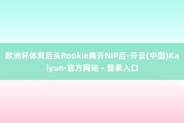 欧洲杯体育后头Rookie离开NIP后-开云(中国)Kaiyun·官方网站 - 登录入口