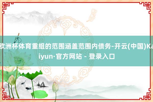 欧洲杯体育重组的范围涵盖范围内债务-开云(中国)Kaiyun·官方网站 - 登录入口