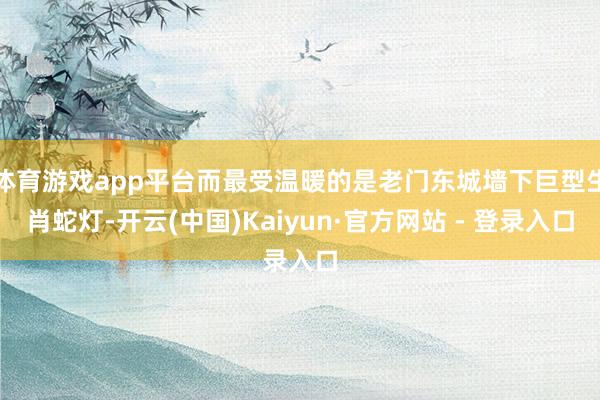体育游戏app平台而最受温暖的是老门东城墙下巨型生肖蛇灯-开云(中国)Kaiyun·官方网站 - 登录入口
