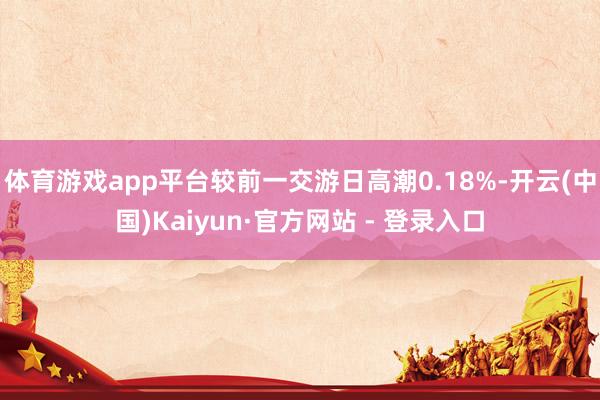 体育游戏app平台较前一交游日高潮0.18%-开云(中国)Kaiyun·官方网站 - 登录入口
