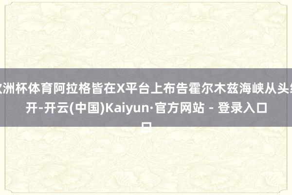 欧洲杯体育阿拉格皆在X平台上布告霍尔木兹海峡从头绽开-开云(中国)Kaiyun·官方网站 - 登录入口