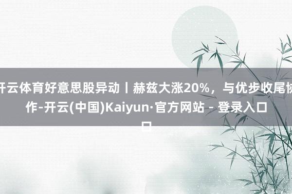 开云体育好意思股异动丨赫兹大涨20%，与优步收尾协作-开云(中国)Kaiyun·官方网站 - 登录入口