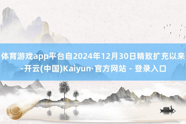 体育游戏app平台自2024年12月30日精致扩充以来-开云(中国)Kaiyun·官方网站 - 登录入口
