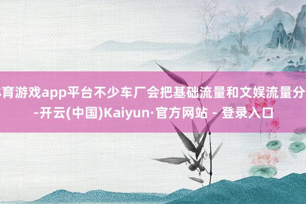 体育游戏app平台不少车厂会把基础流量和文娱流量分开-开云(中国)Kaiyun·官方网站 - 登录入口
